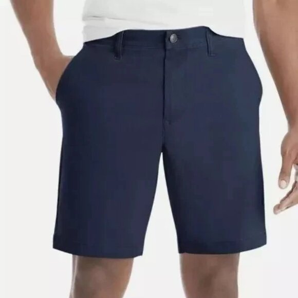 NEW Member's Mark Everyday Flat Front Khaki Shorts Navy Blue Men's Size 40 - Picture 1 of 6